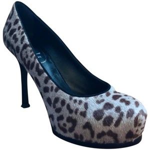 YSL Leopard Print Calf Hair “Tribute Two” Pumps